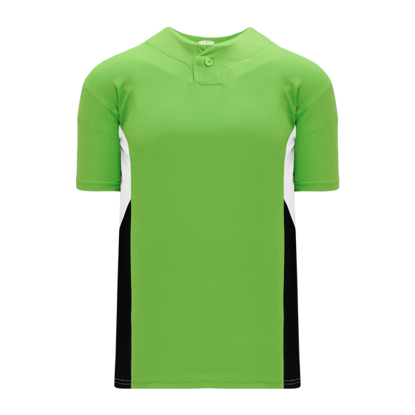 Athletic Knit One Button Pro Placket Baseball Jersey with Side Inserts (BA1763)